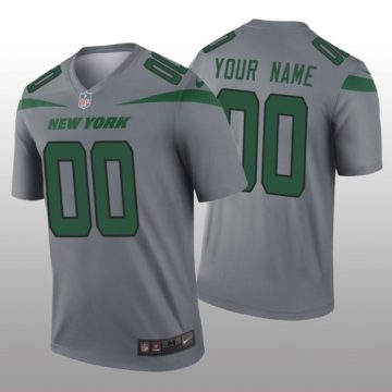 Custom New York Jets Gray Inverted Legend Jersey