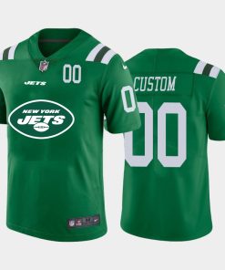 Custom New York Jets Green Team Big Logo Number Vapor Untouchable Limited Jersey