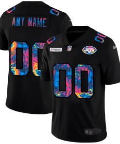 Custom New York Jets Multi-color Black 2020 Football Crucial Catch Vapor Untouchable Limited Jersey