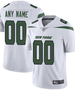 Custom New York Jets Road White Vapor Untouchable Football Limited Jersey