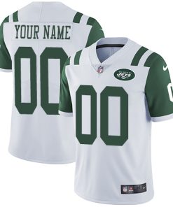 Custom New York Jets Road White Vapor Untouchable Limited Football Jersey