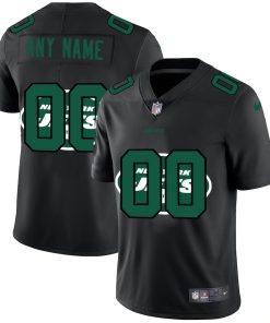 Custom New York Jets Team Logo Dual Overlap Limited Football Jersey Black