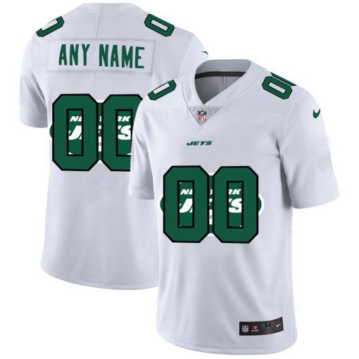 Custom New York Jets White Team Big Logo Vapor Untouchable Limited Jersey