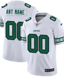 Custom New York Jets White Team Logo Vapor Limited Football Jersey