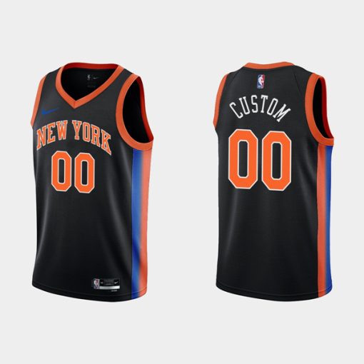 Custom New York Knicks Active 2022-23 Black City Edition Stitched Basketball Jersey