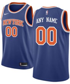 Custom New York Knicks Blue Swingman Icon Edition Jersey