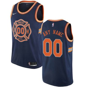 Custom New York Knicks Swingman Navy Blue City Edition Jersey