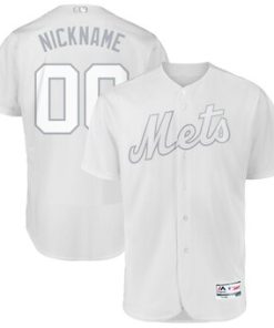 Custom New York Mets 2019 Players' Weekend Flex Base Roster White Jersey