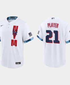 Custom New York Mets 2021 All-star Game Cool Base Jersey White
