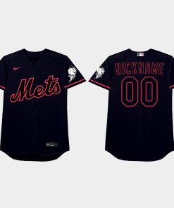 Custom New York Mets 2021 Players' Weekend Nickname Jersey Black