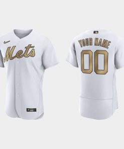 Custom New York Mets 2022 All-star Game Flex Base Jersey White