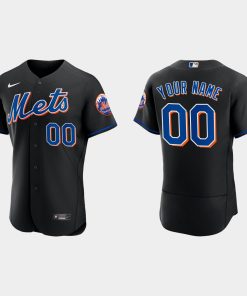 Custom New York Mets 2022 Flex Base Alternate Jersey Black