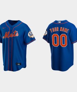 Custom New York Mets 60th Anniversary Alternate Jersey Royal
