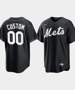 Custom New York Mets Active Player Black Cool Base Stitched Baseball Jersey