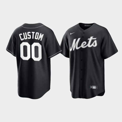 Custom New York Mets Active Player Black Cool Base Stitched Baseball Jersey