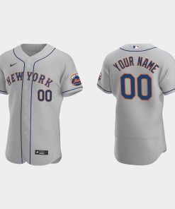 Custom New York Mets Gray Flex Base 2020 Road Jersey