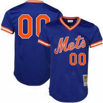 Custom New York Mets Royal Blue Mesh Batting Practice Throwback Cooperstown Collection Baseball Jersey