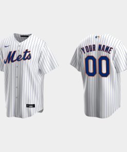 Custom New York Mets White Cool Base Home Jersey