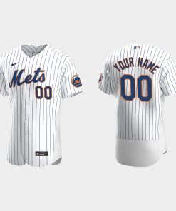 Custom New York Mets White Flex Base 2020 Home Jersey