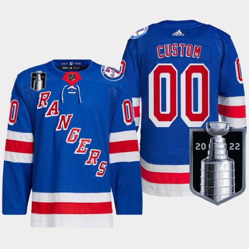 Custom New York Rangers 2022 Stanley Cup Playoffs Royal Pro Jersey