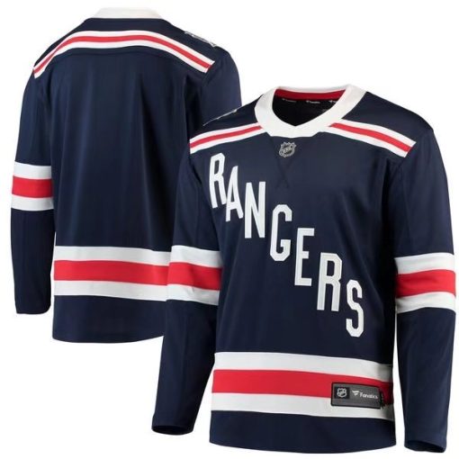 Custom New York Rangers Navy Blue 2018 Winter Classic Jersey