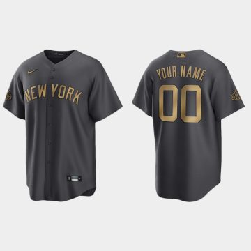 Custom New York Yankees 2022 All-star Game Cool Base Jersey Charcoal