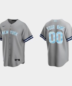Custom New York Yankees 2022 Father's Day Gift Cool Base Jersey Gray