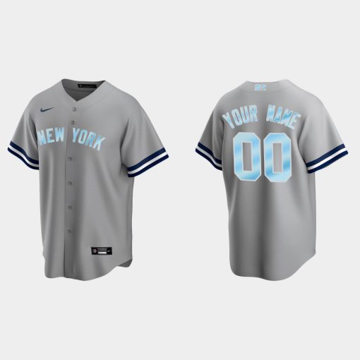 Custom New York Yankees 2022 Father's Day Gift Cool Base Jersey Gray