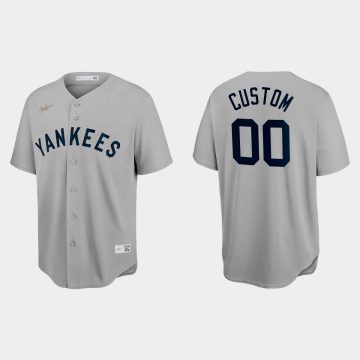 Custom New York Yankees Cooperstown Throwback Jersey Gray