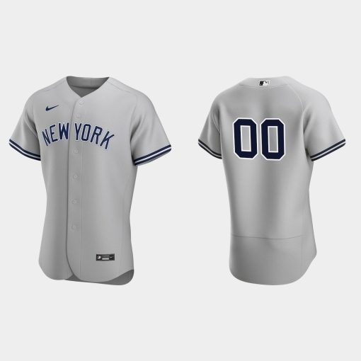 Custom New York Yankees Gray Flex Base 2020 Road Jersey