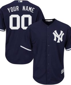 Custom New York Yankees Navy Stitched Cool Base Jersey