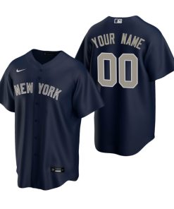 Custom New York Yankees Navy Stitched Cool Base Jersey