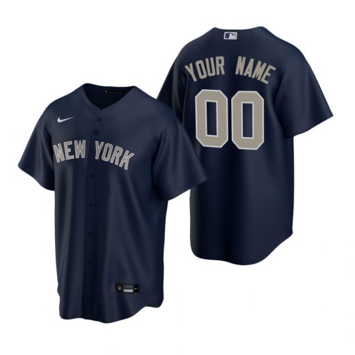 Custom New York Yankees Navy Stitched Cool Base Jersey