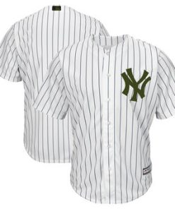 Custom New York Yankees White 2018 Memorial Day Cool Base Team Jersey