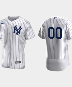 Custom New York Yankees White Flex Base Jersey