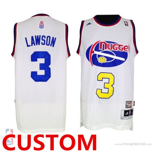 Custom Nuggets Aba Hardwood Classic Swingman White Jersey