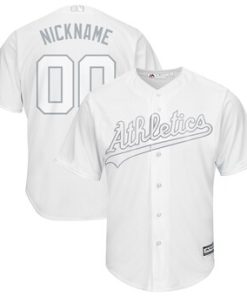 Custom Oakland Athletics 2019 Players' Weekend Cool Base Roster White Jersey