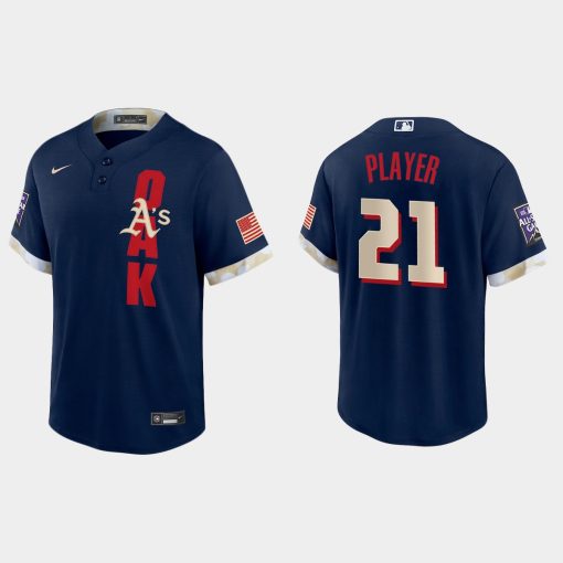 Custom Oakland Athletics 2021 All-star Game Cool Base Jersey Navy