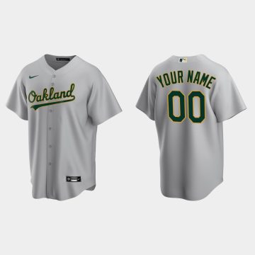 Custom Oakland Athletics Gray Cool Base Road Jersey