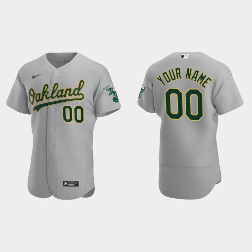 Custom Oakland Athletics Gray Flex Base Road Jersey