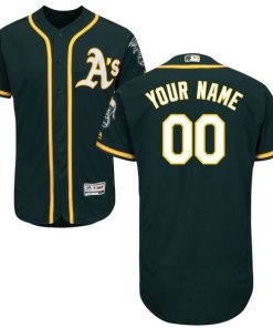 Custom Oakland Athletics Green Stitched Flex Base Jersey