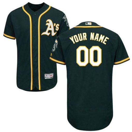 Custom Oakland Athletics Green Stitched Flex Base Jersey