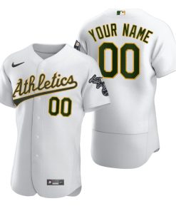 Custom Oakland Athletics White Stitched Flex Base Jersey