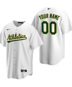 Custom Oakland Athletics White Stitched Cool Base Jersey