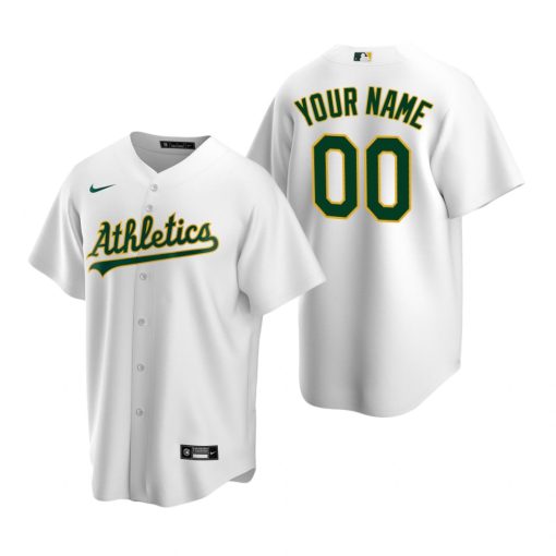 Custom Oakland Athletics White Stitched Cool Base Jersey