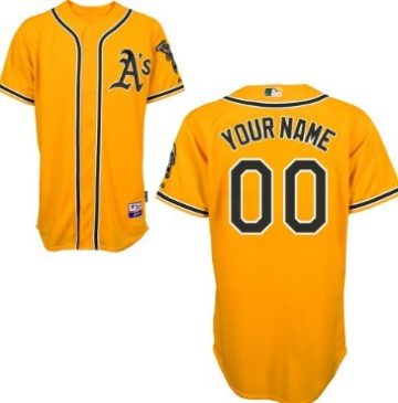 Custom Oakland Athletics Yellow Jersey