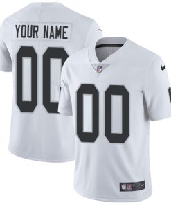 Custom Oakland Raiders Road White Vapor Untouchable Limited Football Jersey