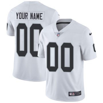Custom Oakland Raiders Road White Vapor Untouchable Limited Football Jersey