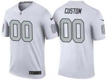 Custom Oakland Raiders White Color Rush Legend Football Limited Jersey