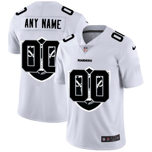 Custom Oakland Raiders White Team Big Logo Vapor Untouchable Limited Jersey